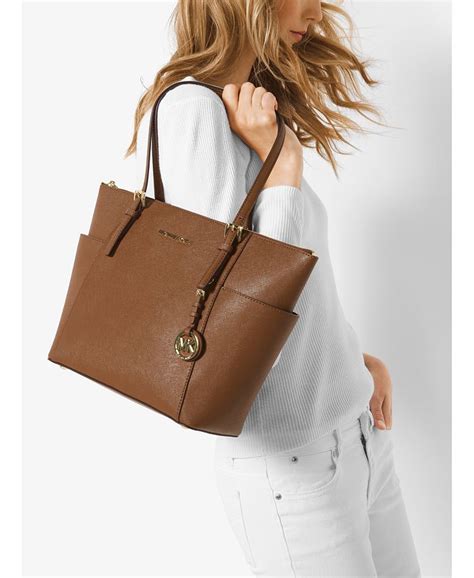 michael kors jet set east west top zip tote mandarin|Michael Kors zip tote.